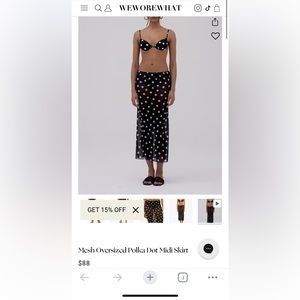 Weworewhat mesh polka dot skirt